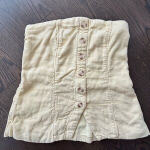 Abercrombie Linen Strapless Top - Butter Yellow